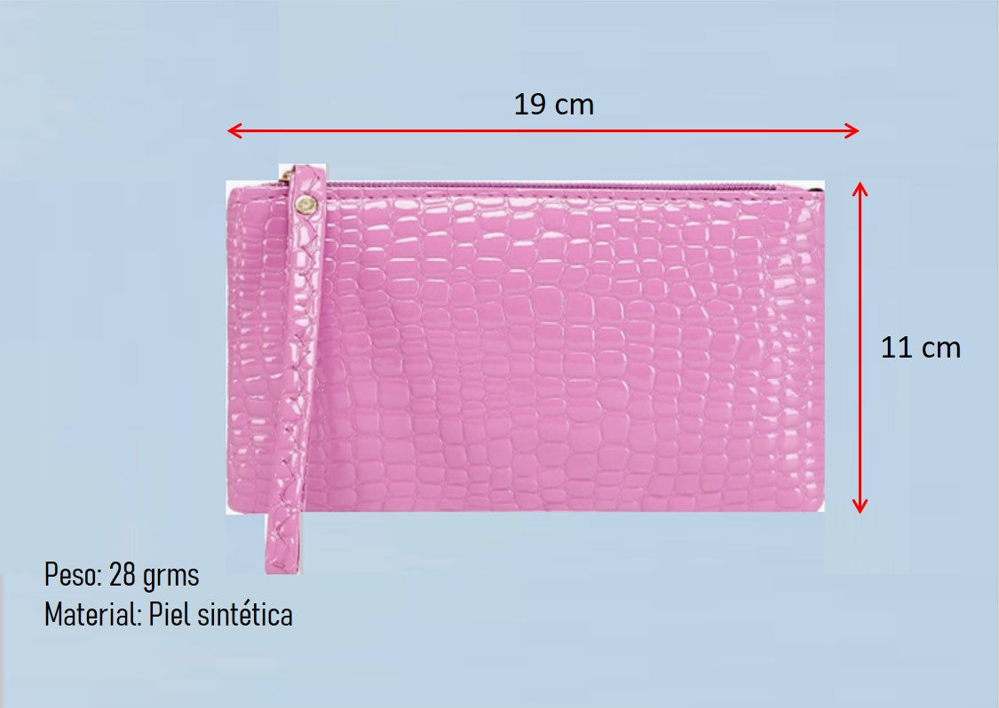Monedero Lila acabado piel de serpiente