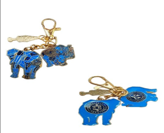 Elefante y rinoceronte con Ksitigarbha